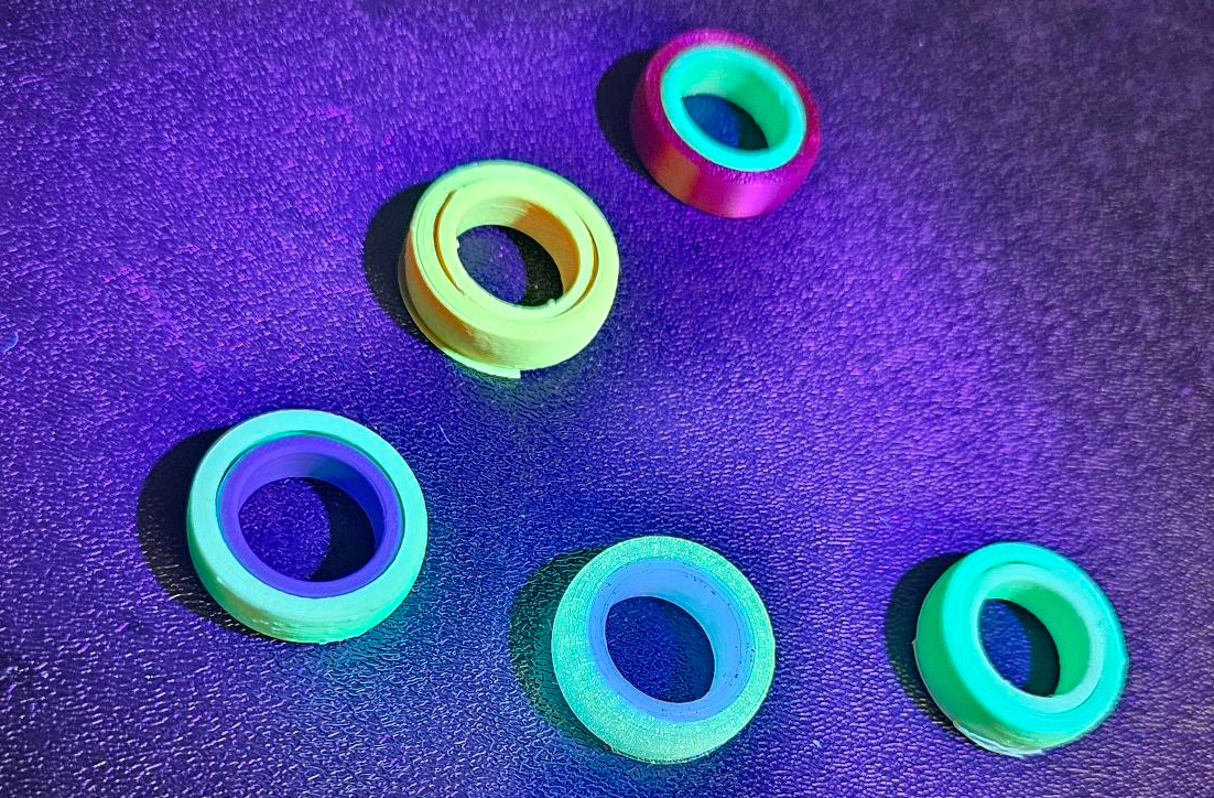 3D printed fidget spinner rings