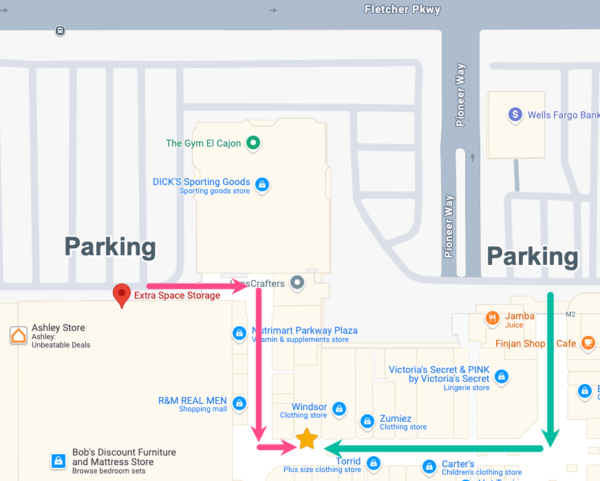 directions to the mall space